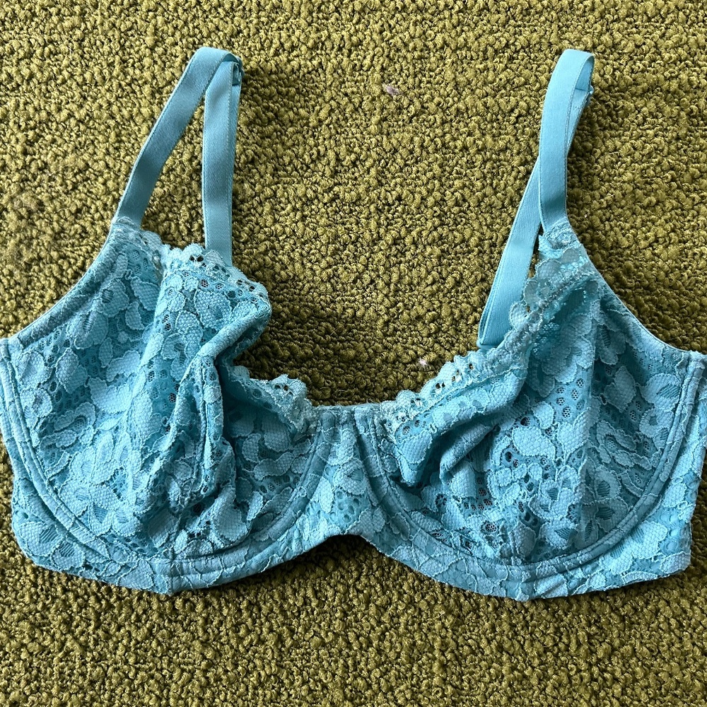 Body by Victoria Lace Baby Blue Convertible Underwire Bra 34DD